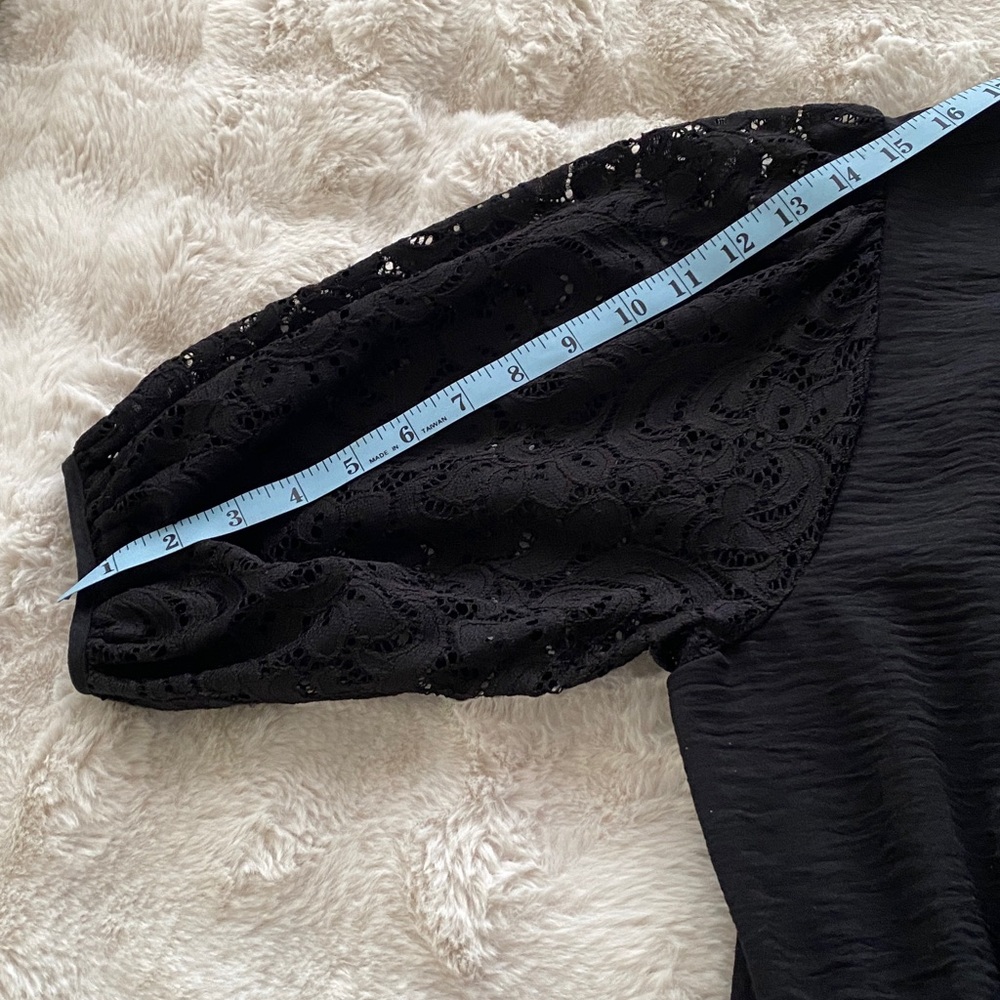 Amana Black Dress with Lace Sleeves Large - Picture 13 of 16